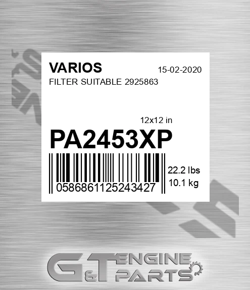 PA2453XP Filter Suitable 2925863