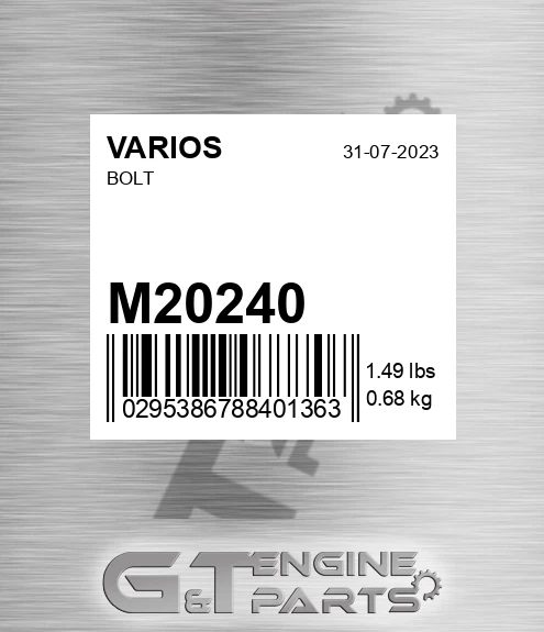 M20240 Bolt