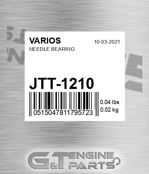 JTT-1210 Needle Bearing