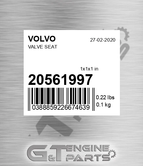 20561997 VS-997/VALVE SEAT