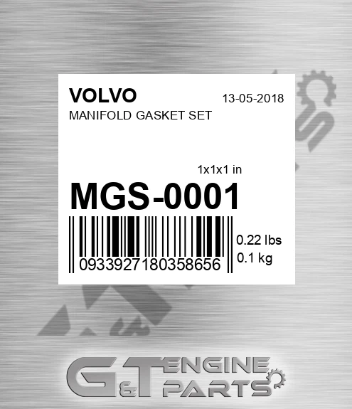 MGS-0001 MANIFOLD GASKET SET