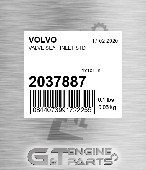2037887 VALVE SEAT INLET STD