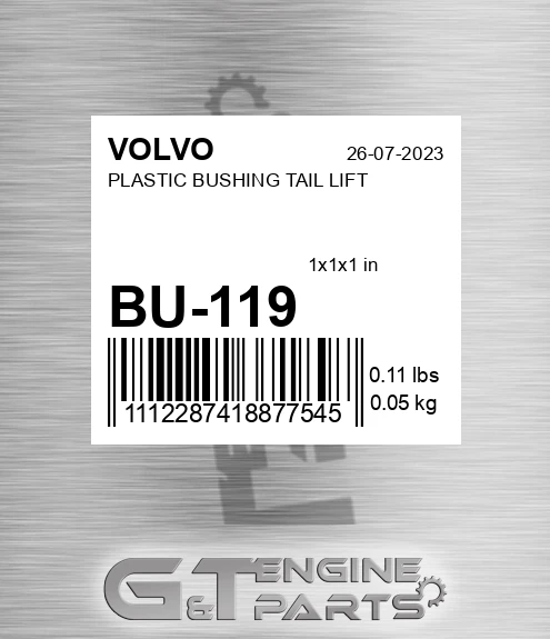 BU-119 PLASTIC BUSHING TAIL LIFT