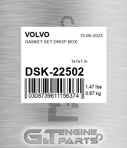 DSK-22502 GASKET SET DROP BOX