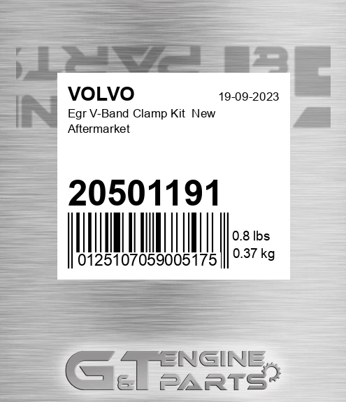 20501191 Egr V-Band Clamp Kit New Aftermarket