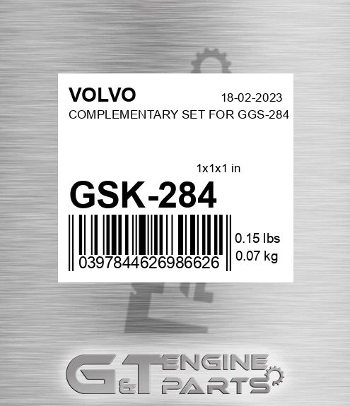 GSK-284 COMPLEMENTARY SET FOR GGS-284