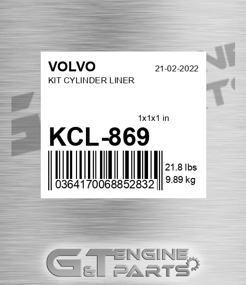 KCL-869 KIT CYLINDER LINER