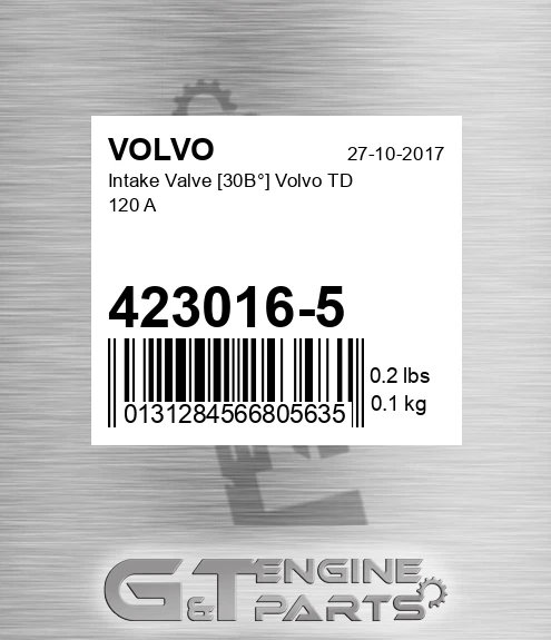 423016-5 Intake Valve [30В°] TD 120 A
