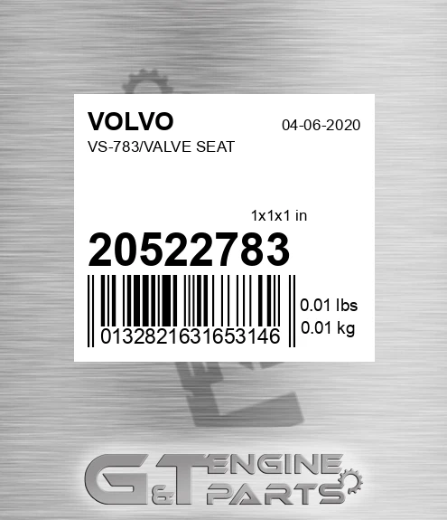 20522783 VS-783/VALVE SEAT