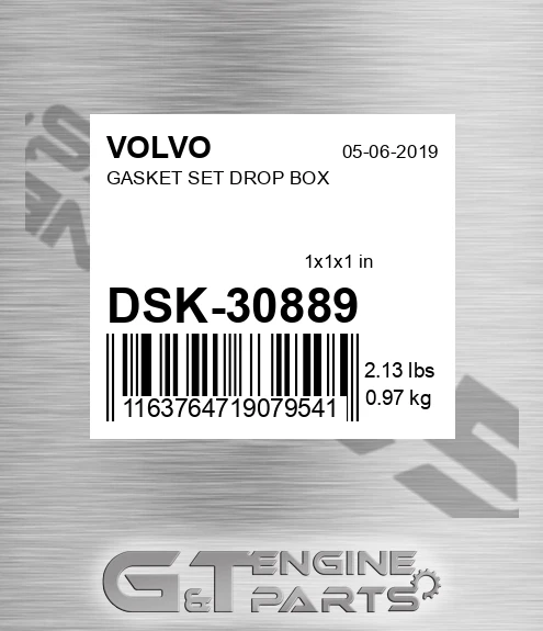 DSK-30889 GASKET SET DROP BOX