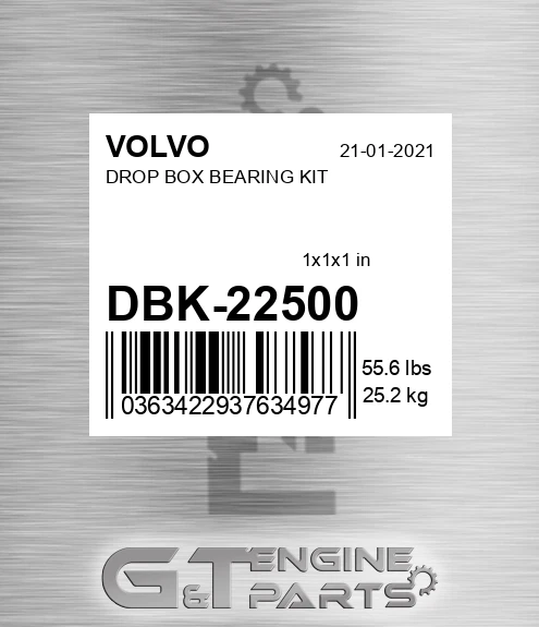DBK-22500 DROP BOX BEARING KIT