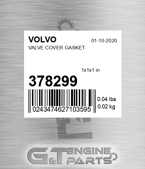 378299 VALVE COVER GASKET