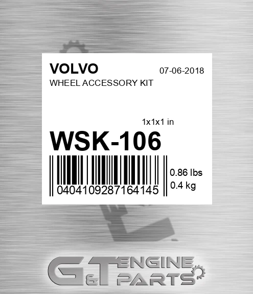 WSK-106 WHEEL ACCESSORY KIT