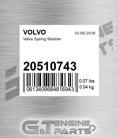 20510743 Valve Spring Washer