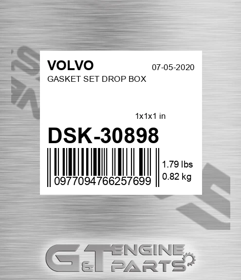 DSK-30898 GASKET SET DROP BOX