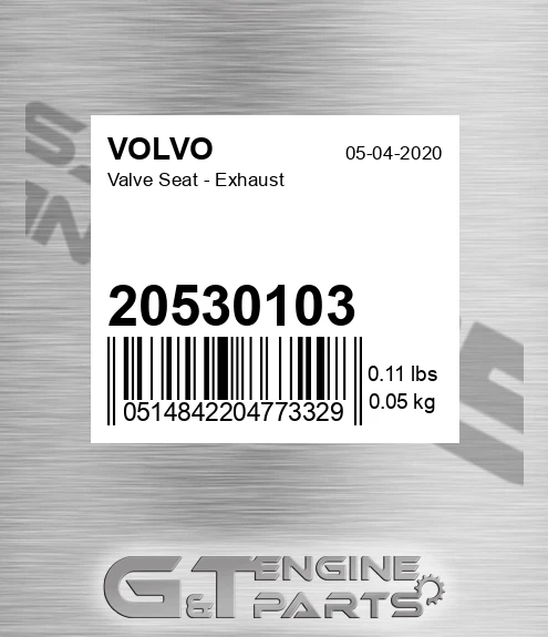 20530103 Valve Seat - Exhaust