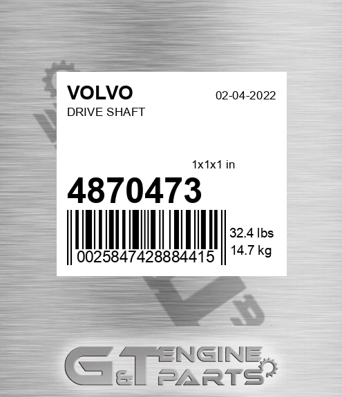 4870473 Volvo A25C Shaft