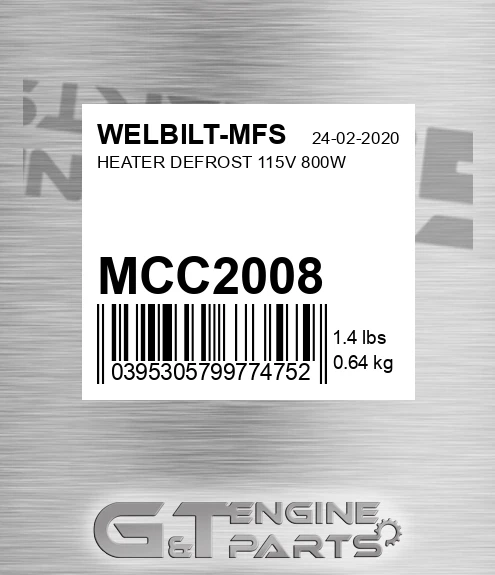 MCC2008 HEATER DEFROST 115V 800W
