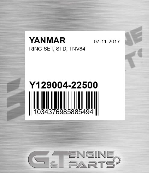 Y129004-22500 RING SET, STD, TNV84