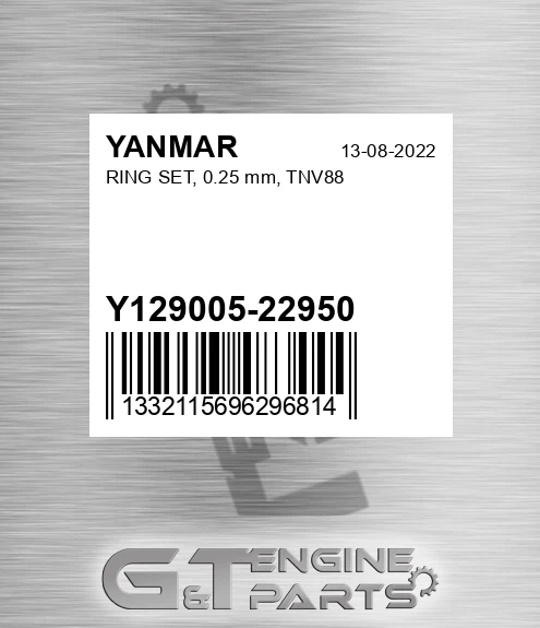 Y129005-22950 RING SET, 0.25 mm, TNV88