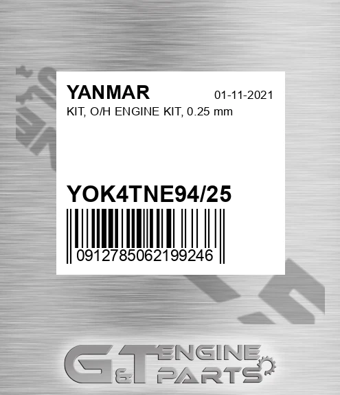 YOK4TNE94/25 KIT, O/H ENGINE KIT, 0.25 mm