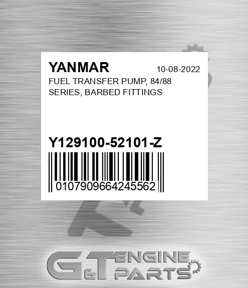 Y129100-52101-Z FUEL TRANSFER PUMP, 84/88 SERIES, BARBED FITTINGS