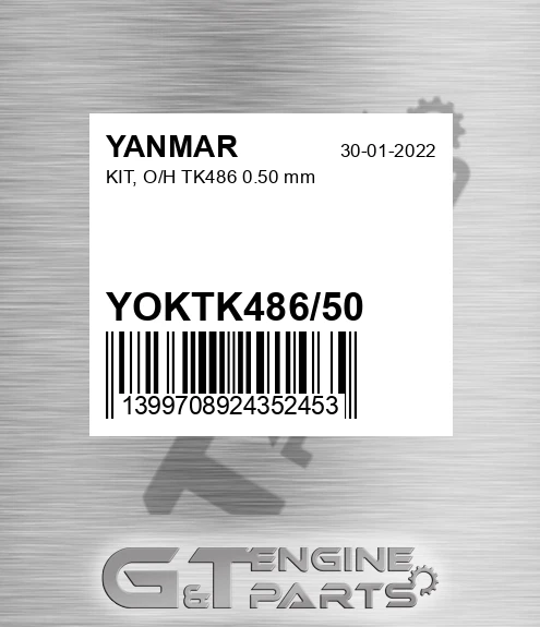 YOKTK486/50 KIT, O/H TK486 0.50 mm