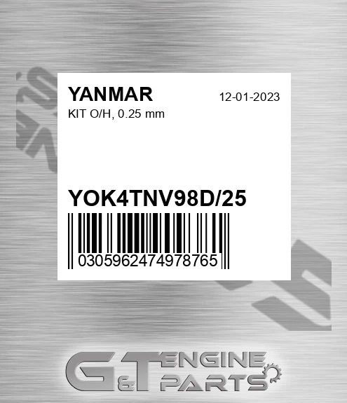 YOK4TNV98D/25 KIT O/H, 0.25 mm