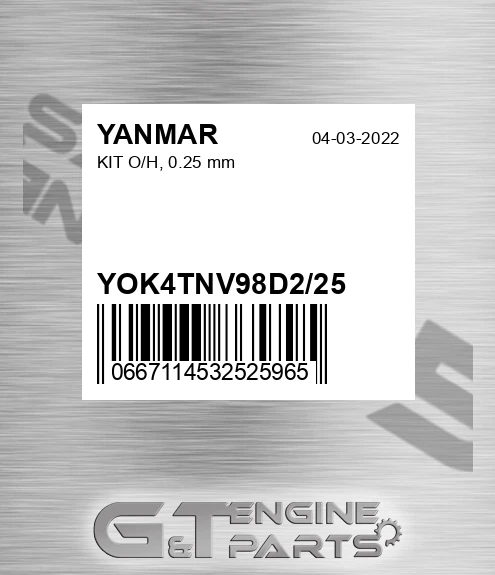 YOK4TNV98D2/25 KIT O/H, 0.25 mm