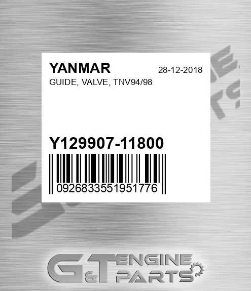 Y129907-11800 GUIDE, VALVE, TNV94/98