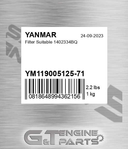 YM119005-12571 Filter Suitable 1402334BQ