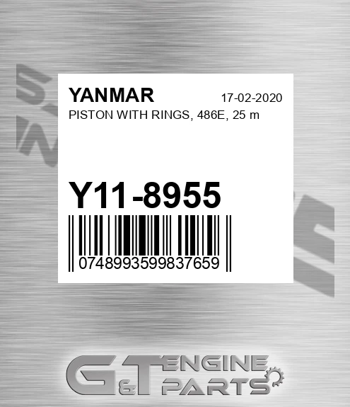 Y11-8955 PISTON WITH RINGS, 486E, 25 m