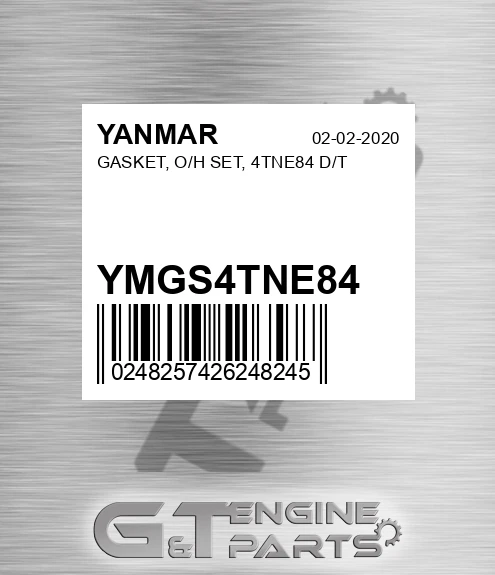 YMGS4TNE84 GASKET, O/H SET, 4TNE84 D/T