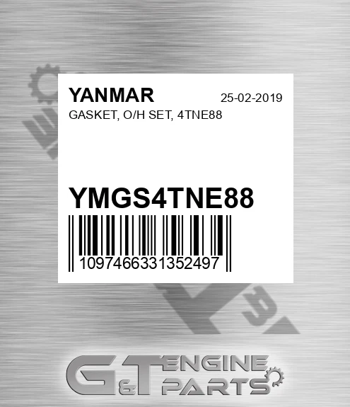 YMGS4TNE88 GASKET, O/H SET, 4TNE88