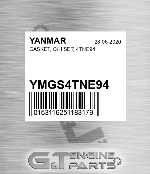 YMGS4TNE94 GASKET, O/H SET, 4TNE94