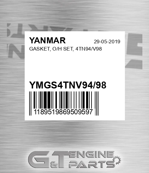 YMGS4TNV94/98 GASKET, O/H SET, 4TN94/V98