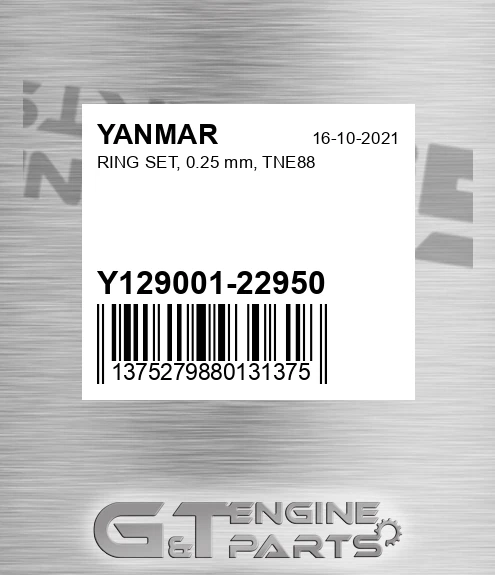 Y129001-22950 RING SET, 0.25 mm, TNE88